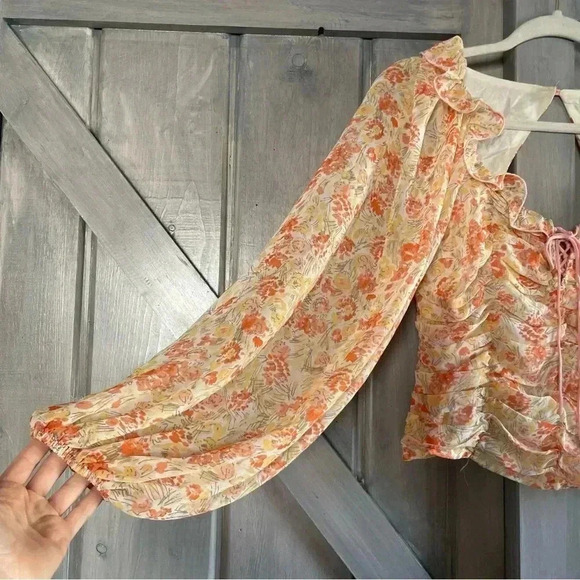 Free‎ People Mable Printed Blouse in Spring Floral - Picture 4 of 13